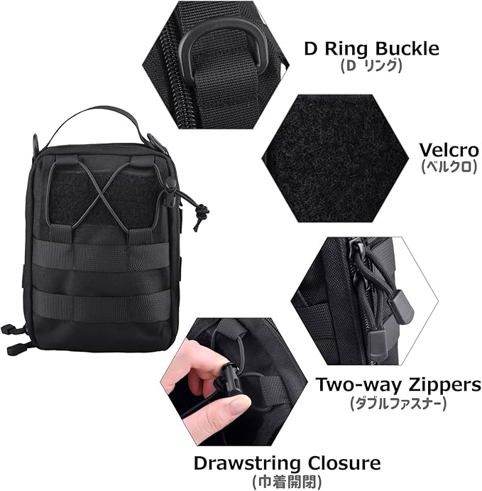 Azarxis Equipment Multi-Purpose Tactical EDC Admin MOLLE Pouch Utility Tools Bag Organizer Military Waist Belt Modular Attachment