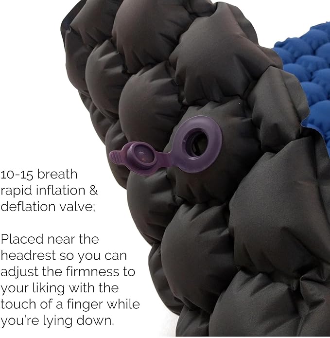 ECOTEK Outdoors Hybern8 Ultralight Inflatable Sleeping Pad with Contoured FlexCell Honeycomb Design - Easy to Inflate, Comfortable, Lightweight, Durable, and Hammock Approved [Ocean Blue]