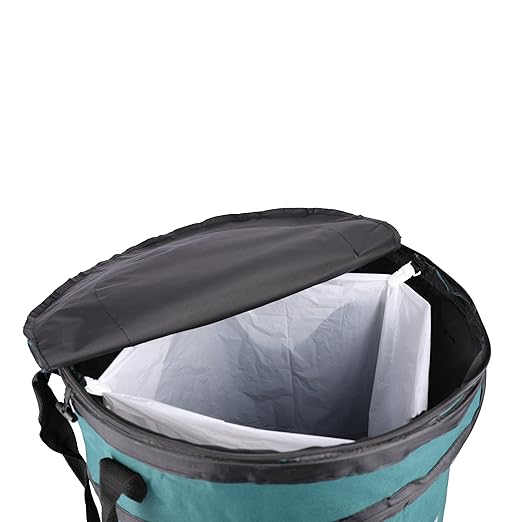 Coghlan's Deluxe Pop-Up Trash Can, Spring-loaded Collapsible Garbage Can for Camping, 24 x 19 inches, Heavy-Duty 600D Polyester, 29.5 Gallon, Green