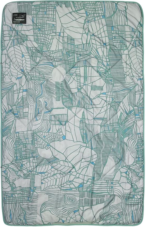 Therm-a-Rest Juno Insulated Camping and Backpacking Blanket, Sage Nature Grid Print