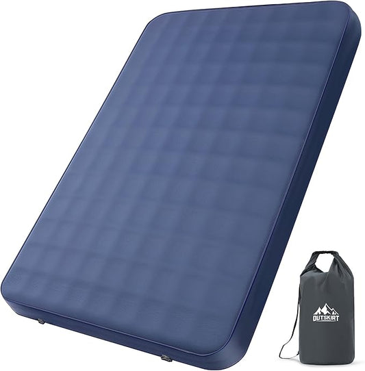 OUTSKIRT Ultralight Self Inflating Sleeping Pad, 4" Thick Camping Mattress with Pump Pack, 9.5 R-Value Insulated Sleeping Mat, Portable Camping Bed for Tent, Car, Truck or Van, 4 Season Camp Mattress