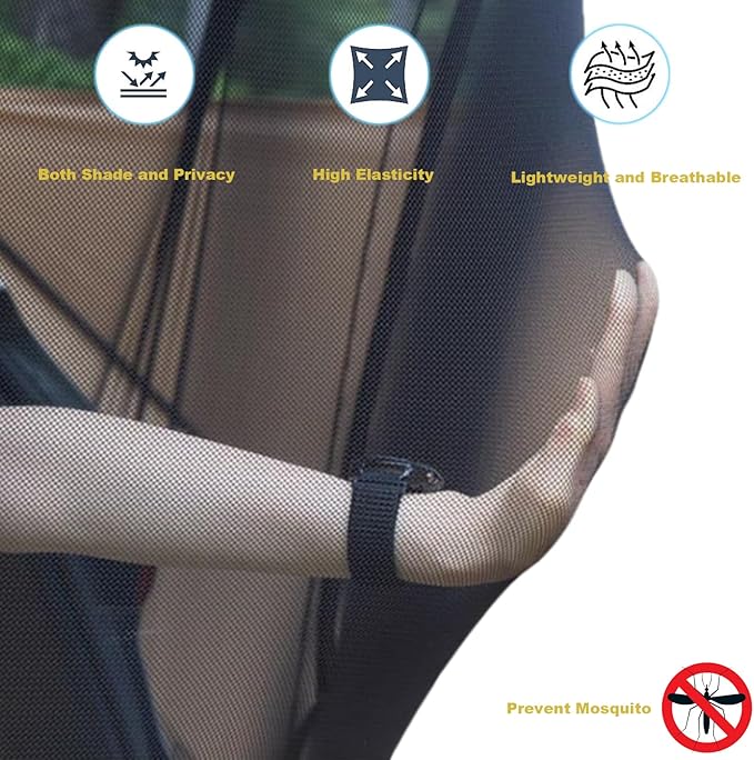 Car Camping Tailgate Mesh Screen for SUV, Mini Van, Great for Ventilation and Mosquito Prevention Car Camping Accessories