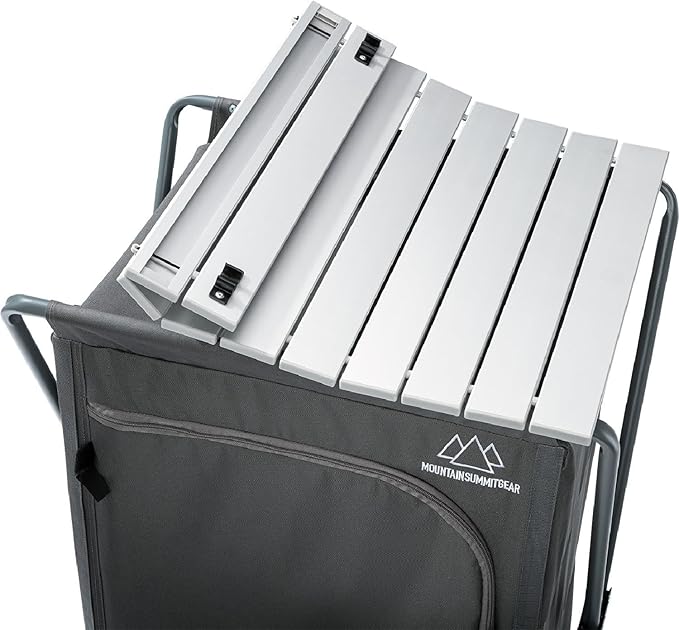 Foldable Roll Top Camping Pantry and Table, Made by Caddis Sports