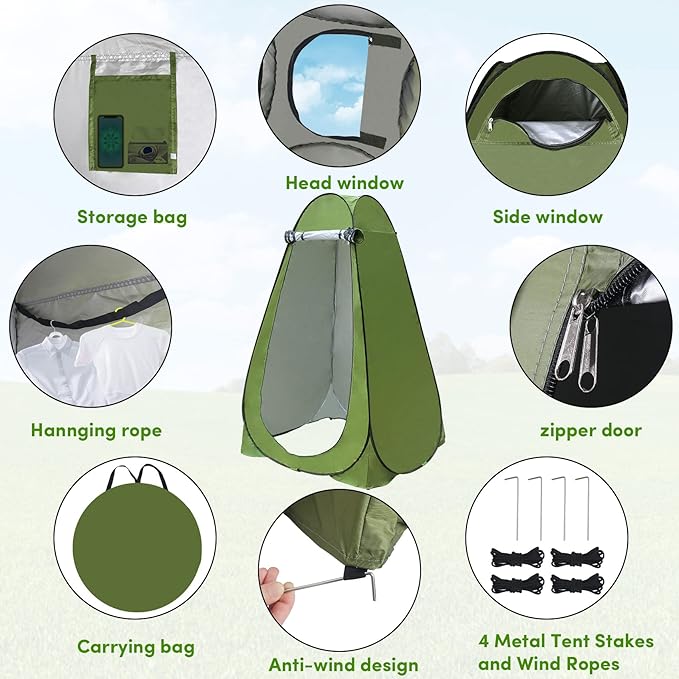 Pop Up Privacy Tent Shower Tent Changing Tent Portable Outdoor Camping Bathroom Toilet Tent Changing Dressing Room Privacy Shelters Room for Hiking and Beach Sun Shelter Picnic Fishing- Waterproof