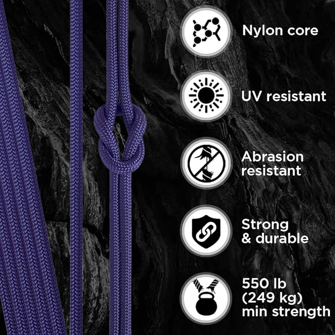 TECEUM Heavy Duty Rope 1000 – 1000ft / 200ft / 100ft / 50ft – 40+ Colors – Utility Rope for Survival & Camping Gear – Nylon String, Camping Rope, para Cord, Utility Nylon Rope, Tent Cord