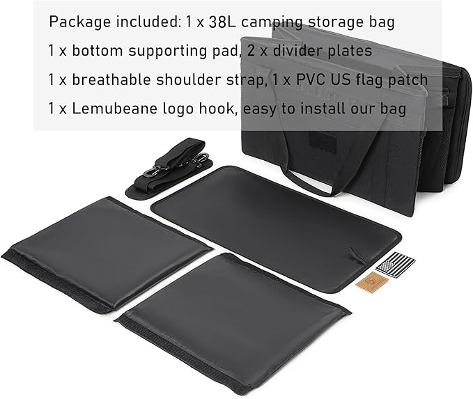 Tactical Camping Storage Bag Utility Tote Bag Camping Kitchen Organizer with Axe Holder & Shoulder Strap