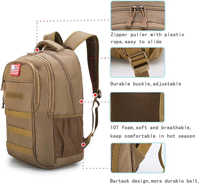 4land Camo Backpack for Boys,Army Boys Backpacks for Elementary Middle School Military,Camouflage Bookbag 40L