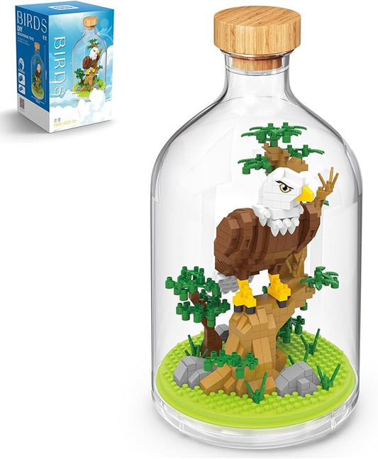 Thcbme Bird Animals Building Block Toy Set, Parrot, Swallow, Eagle, Creative Set to Build and Display, Compatible with Lego 6254100 Building Accessory, Great Gift for Kids with Ages 6+(Eagle 466pcs)