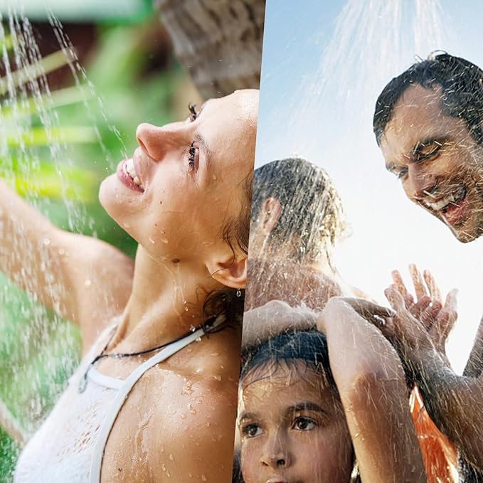 Portable Shower Camping Shower, Outdoor Camp Shower Pump with 5 Gallons Collapsible Bucket, Rechargeable Shower Battery Powered Handheld Shower Head kit for Camping, Beach Washing, Pet Cleaning