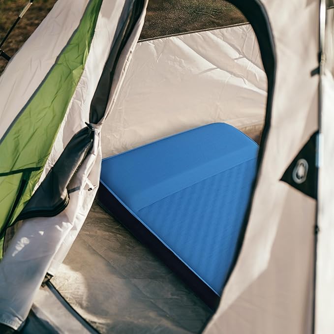 LOSTHORIZON Air & Foam Camping Mattress, Self-Inflating Sleeping Pad, 3" Thick, with Pump Sack, Single
