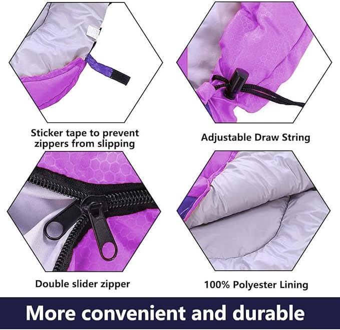 Camping Sleeping Bag 3 Seasons Lightweight &Waterproof with Compression Sack Camping Sleeping Bag Indoor & Outdoor for Adults & Kids