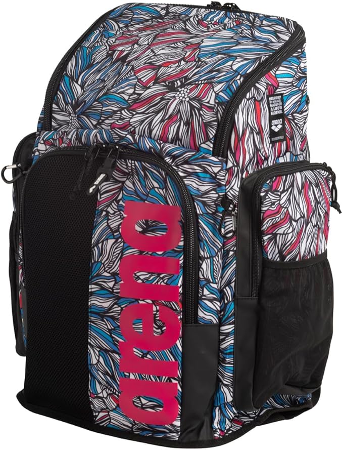 ARENA Spiky III Backpack 45 Swimming Athlete Sports Gym Rucksack Large Training Gear Equipment Swim Bag for Men and Women, 45 Liters, Dahlia