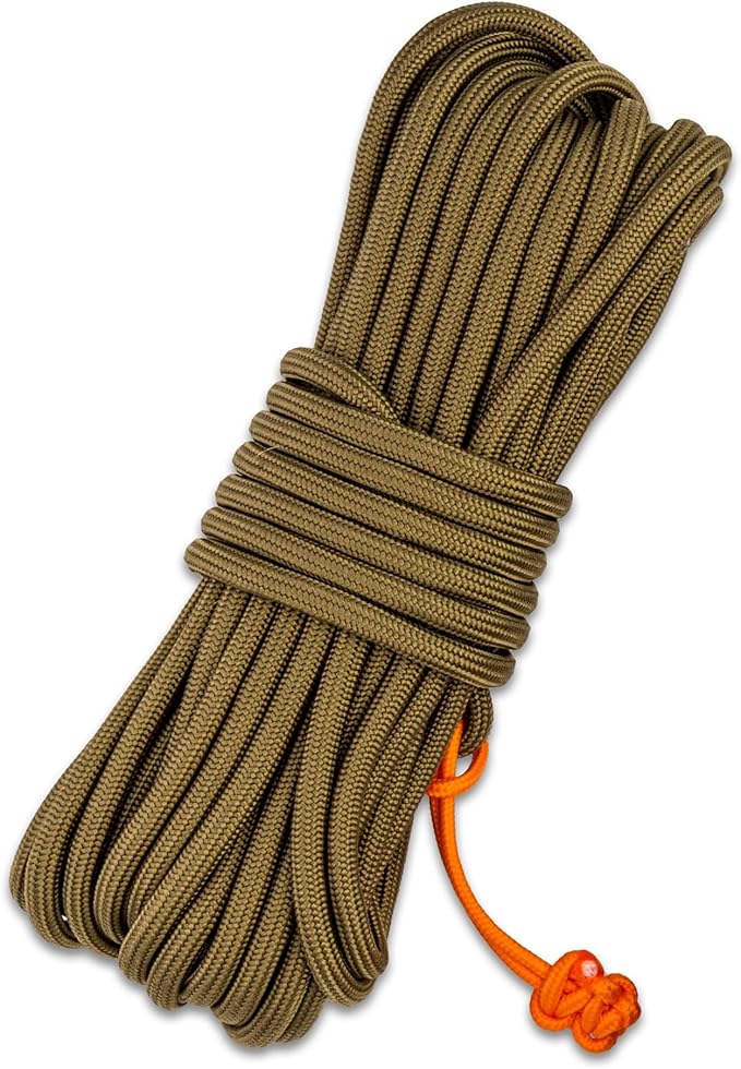 TITAN Survival Patented Paracord 550 - 25ft, 100ft, 500ft & Color Options - 620LB Strength Survival Paracord Military Spec with 3 Strands - Heavy Duty Hank Cord for Camping & Outdoors with Firestarter
