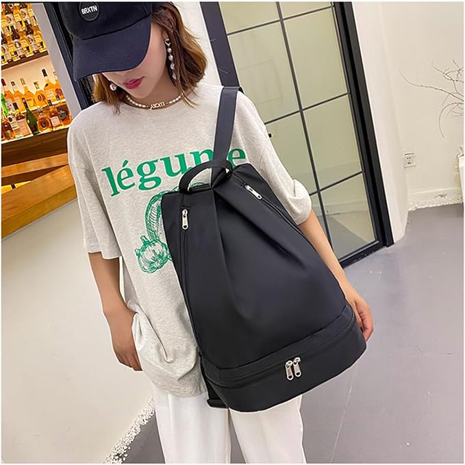 Swimming Bag Dry Wet Separation Female Sports Fitness Bag Waterproof Travel Storage Bag Yoga Bag Travel Backpack (black)