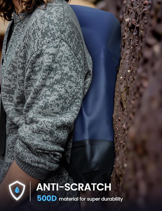 Lamicall Dry Bag Waterproof Backpack - [Zippered Pocket] 10L/20L Roll Top Waterproof Bag with Water proof Phone Case, Floatable Drybag for Swimming, Boating, Kayaking, Camping, Beach