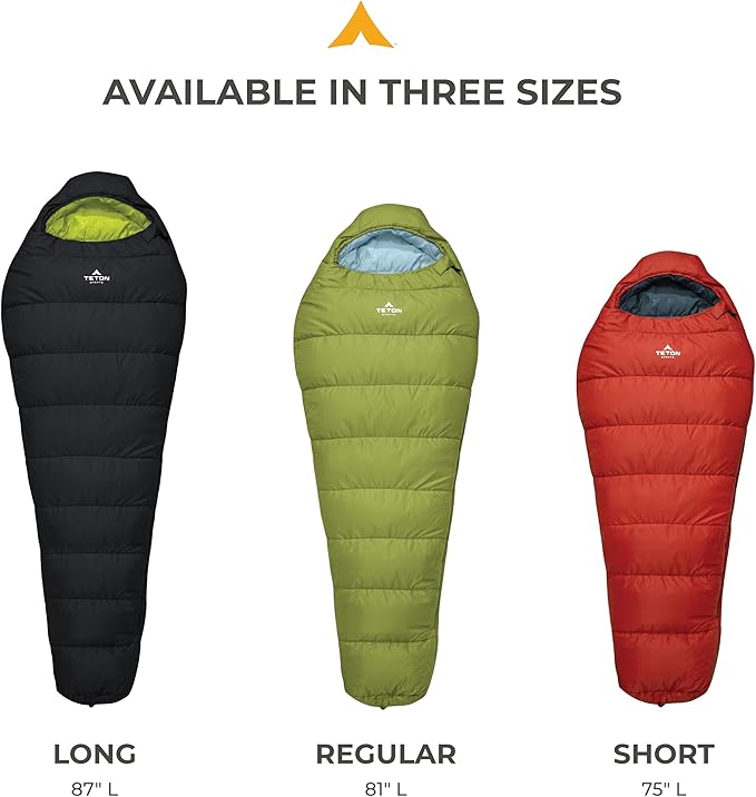 TETON Sports LEEF Ultralight Mummy Sleeping Bag Perfect for Backpacking, Hiking, and Camping; 3-4 Season Mummy Bag; Free Stuff Sack Included