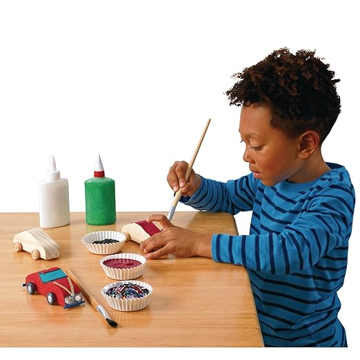 Colorations Wooden Cars, Set of 12, Moving Wheels That Roll, Ready to Paint Cars, DIY Wood Craft Kit, Decorate & Personalize, Craft Project, Wood Kids Craft