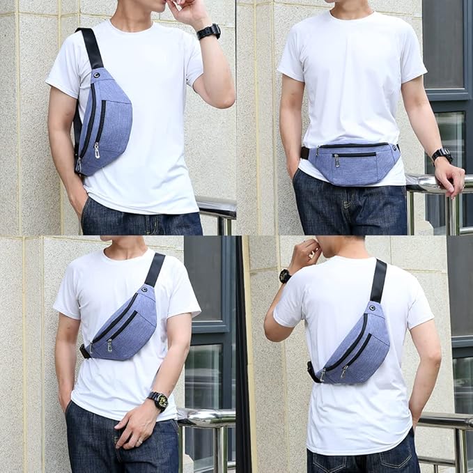 Fanny Pack for Men & Women, Fashion Waterproof Waist Packs with Adjustable Belt, Casual Bag Bum Bags for Travel Sports Running.
