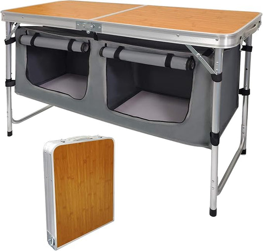 Camping Folding Aluminum Table with Adjustable Legs for Outdoor Travel Beach, Backyards, BBQ, Party and Picnic Foldable Table