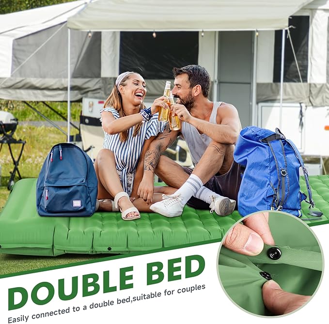 HiiPeak Sleeping Pad - Ultralight Inflatable Sleeping Mat with Built-in Foot Pump, Durable Compact Waterproof Camping Air Mattress for Camping, Backpacking, Hiking, Tent Trap Traveling