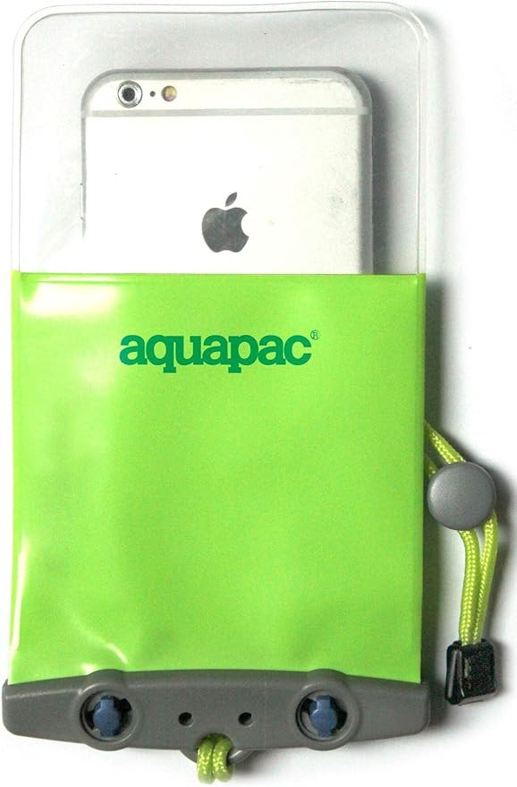 Aquapac Waterproof Phone Case, Medium, Grey, Lanyard, iPhone and Android, Made in The UK, Hiking, Mountain Biking, Running Accessory, Travel Essential, 5 Year Warranty. IPX8 Certified to 30 ft deep.