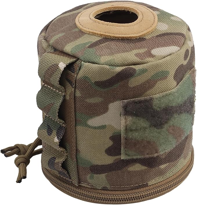 AOUTACC Tactical Roll Paper Storage Bag,Toilet Roll Paper Storage Holder with Molle Mounting Strap,Tissue Cover Organizer for Outdoor Camping,Hiking,Tactical Game-MC03