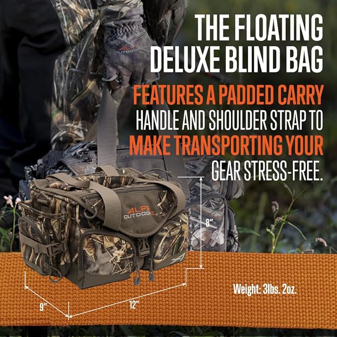 ALPS OutdoorZ Deluxe Floating Blind Bag - Waterproof Hunting Duffel Bag, with Removable Dividers, Thermos Sleeve & Padded Shoulder Strap