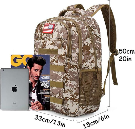 4land Camo Backpack for Boys,Army Boys Backpacks for Elementary Middle School Military,Camouflage Bookbag 40L