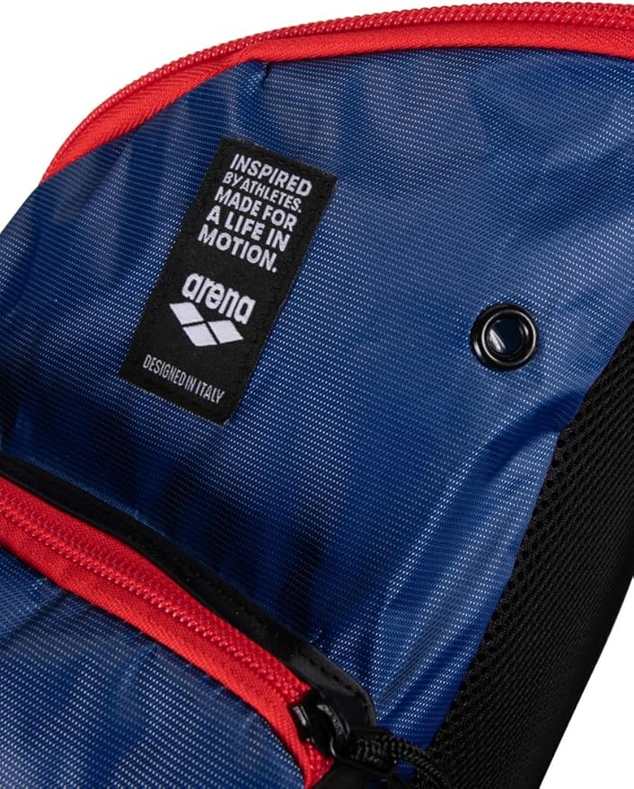 ARENA Spiky III Backpack 45 Swimming Athlete Sports Gym Rucksack Large Training Gear Equipment Swim Bag for Men and Women, 45 Liters, Navy/Red/White