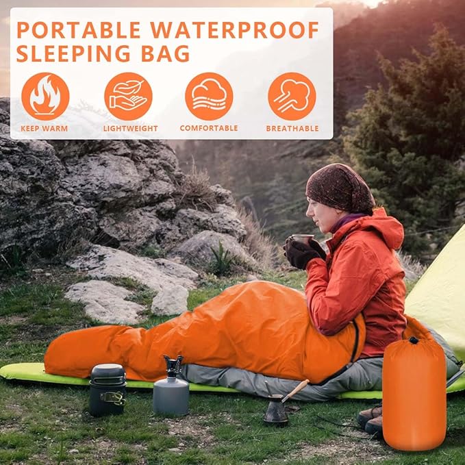 OBTANIM Camping Sleeping Bags Portable Waterproof Sleeping Bag for Adults Kids 4 Seasons Winter, Fall, Spring, Summer Backpacking Hiking Camping Mountaineering Indoor Outdoor Use