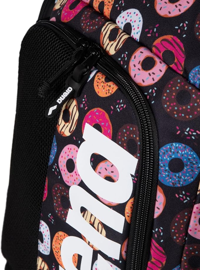 ARENA Spiky III Backpack 45 Swimming Athlete Sports Gym Rucksack Large Training Gear Equipment Swim Bag for Men and Women, 45 Liters, Donuts