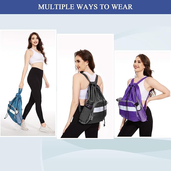 BeeGreen Drawstring Backpack for Men Women Athletic Gym Sports Workout Beach Swim …