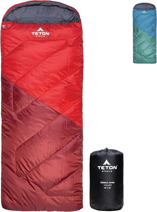 Teton Junior, 20 Degree and 0 Degree Sleeping Bags. Finally, Sleeping Bag for Boys, Girls, All Kids, Warm and Comfortable, for All Camping Weather and Built to Last