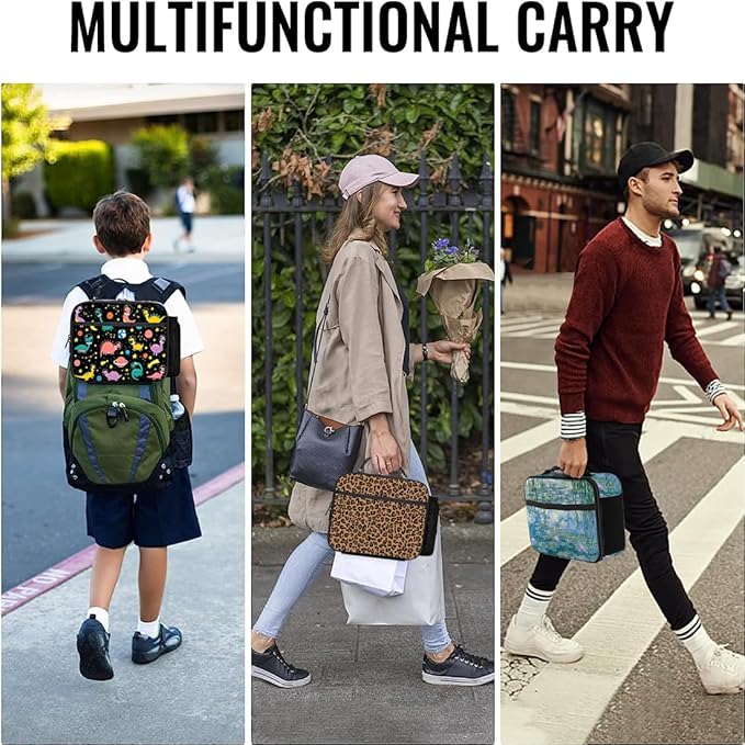 Claude Monet Lunch Bag Reusable Insulated Waterlily Lunch Box Keep Food Cooler Thermal Lunch Tote for Women Men