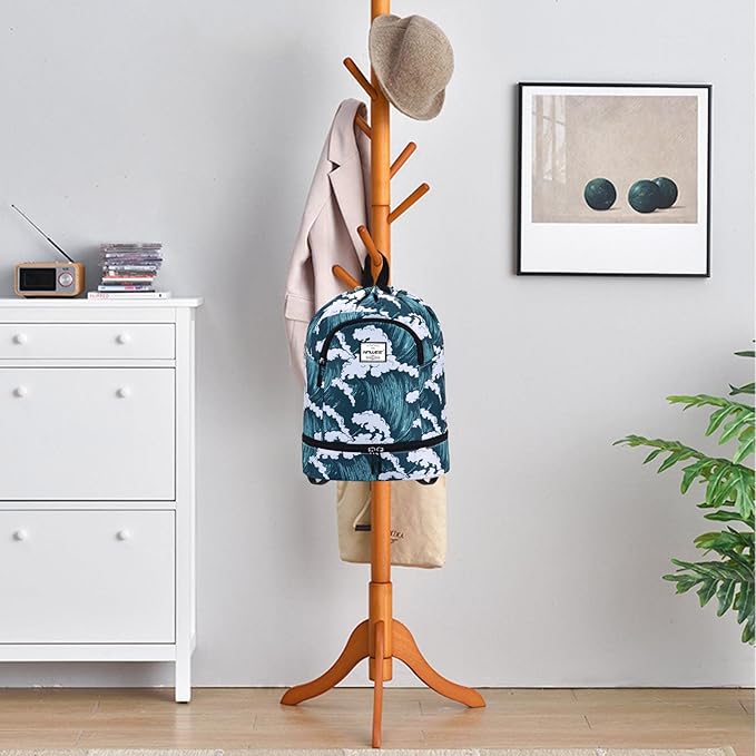 Dry Wet Drawstring Backpack with Shoe Compartment for Women Adjustable Gym Bag