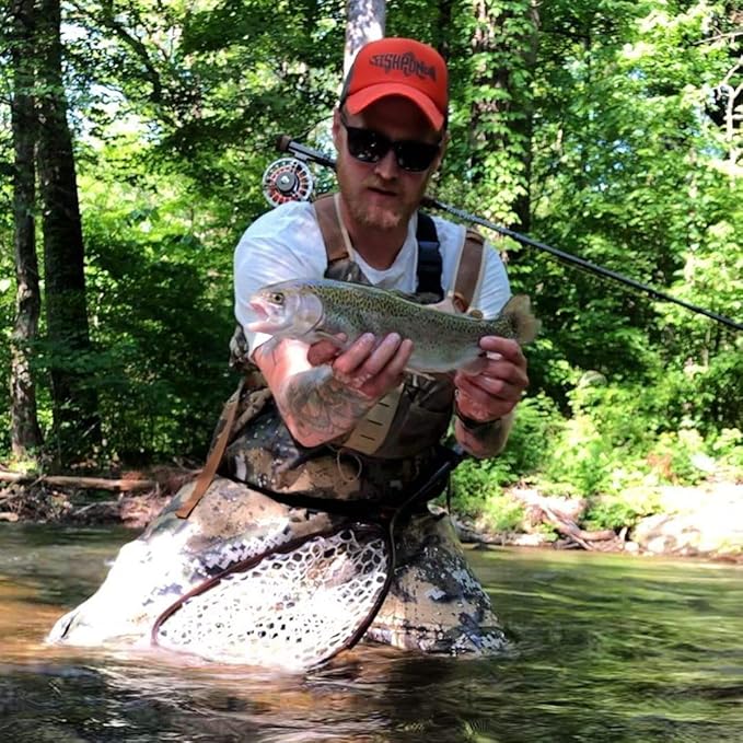 BASSDASH Breathable Ultra Lightweight Veil Camo Chest Stocking Foot Fishing Hunting Waders for Men