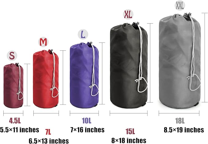 BeeGreen Stuff Sack for Backpacking Drawstring Storage Bag with Dust Flap