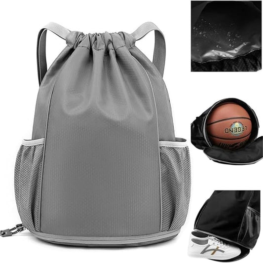 BLIRITEL Drawstring Backpack Sports Gym Bag, Soccer Backpack, Waterproof Soccer Bag for Men Women, String Basketball Bag Football Volleyball Backpack