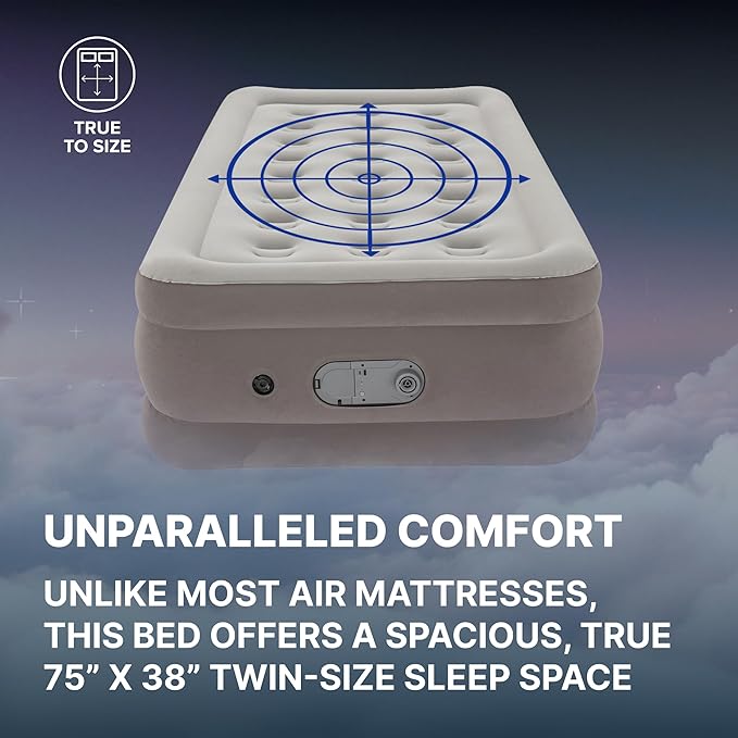 SLEEPLUX Durable Inflatable Air Mattress with Built-in Pump, Pillow and USB Charger