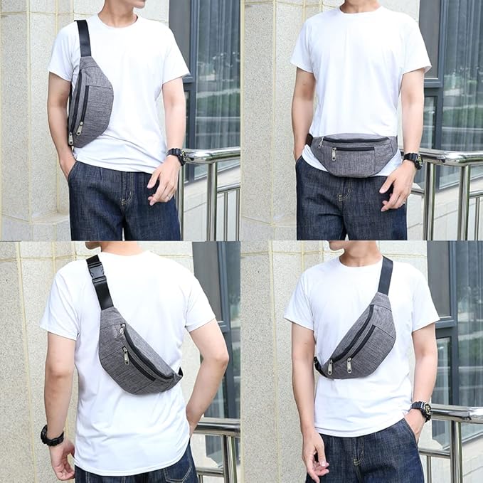 Fanny Pack for Men & Women, Fashion Waterproof Waist Packs with Adjustable Belt, Casual Bag Bum Bags for Travel Sports Running.
