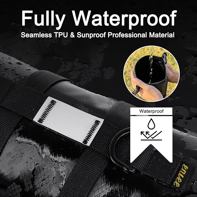 ENLEE 2pcs Bike Fork Bag with Multipurpose Cage-Waterproof Dry Bike Bags for Bicycles 5L Lightweight Portable Roll Top Design Bike Packing Fork Bags for MTB, Road, Gravel, Folding Bikes Touring