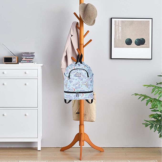 Dry Wet Drawstring Backpack with Shoe Compartment for Women Adjustable Gym Bag