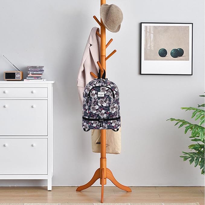 Dry Wet Drawstring Backpack with Shoe Compartment for Women Adjustable Gym Bag