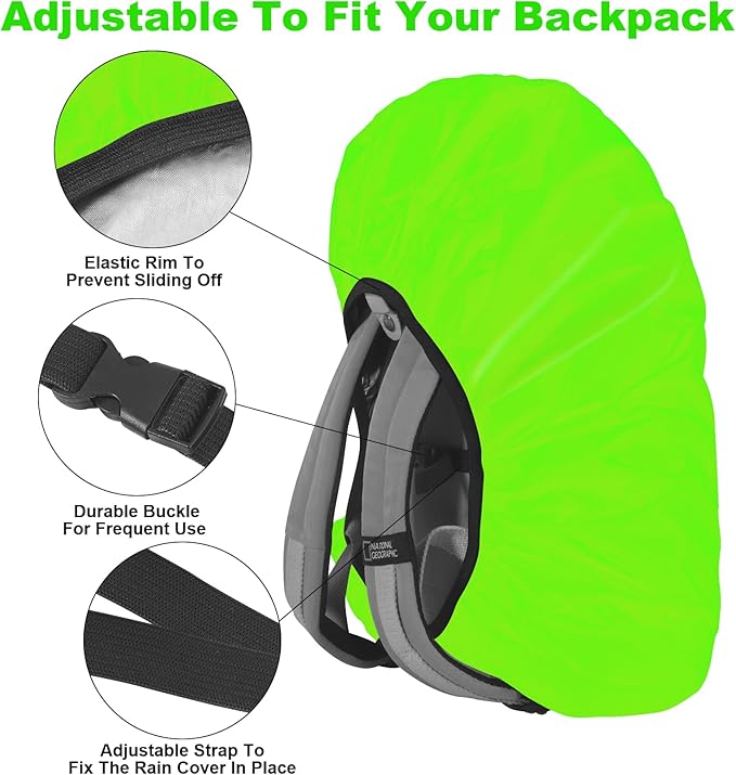 LAMA Waterproof Rain Cover for Backpack, Backpack Rain Cover with Reflective Strip and Antislip Cross Buckle Strap, Ultralight Compact Portable, for Cycling, Hiking, Camping, Traveling