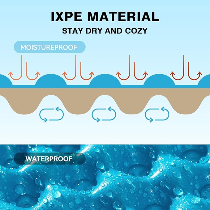 Foam Seat Mat for Camping, Foldable Seat Pat Cushion,Waterproof IXPE Sitting Pad for Outdoor Camping, Stadium,Backpacking Travel,Hikking,Picnic,Stadiums and Bleachers