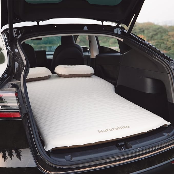 Naturehike 2.56’’ Thickened Car Mattress for SUV Camping, Self Inflating Sleeping Pad Memory Foam Car Air Mattress Queen for Outdoors, Travel, Home, ISPO Award Winning Processes