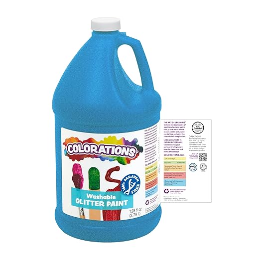 Colorations Washable Glitter Paint, Gallon, Orange, Non Toxic, Vibrant, Bold, Kids Paint, Craft, Hobby, Fun, Art Supplies