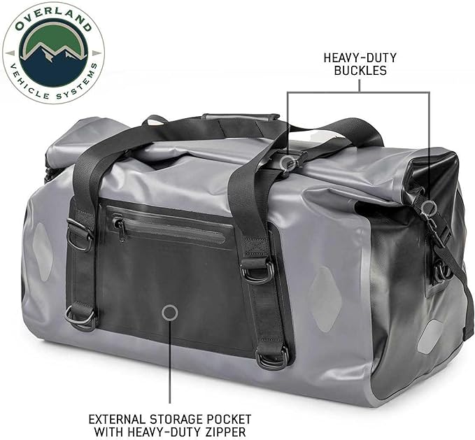 Overland Vehicle Systems Portable Dry Storage Bags (58 Quart Capacity) - Premium 1000D Construction - IPX6 Rated Waterproof Dry Bag - Heavy Duty Buckles with Robust Nylon Straps