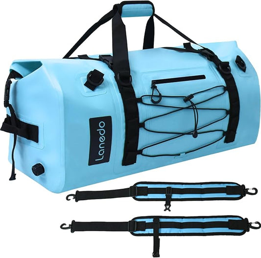 80L Dry Bag Large Waterproof Bag Roll-Top Heavy Duty Fishing Duffel Bag with Durable Straps & Handles for Kayaking Paddle boarding Boating Rafting Fishing