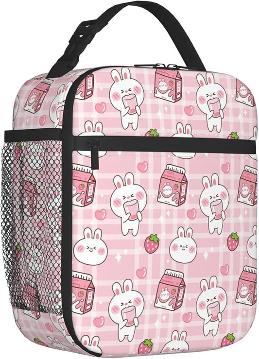 Bunny Milk Lunch Box Reusable Insulated Lunch Bag Thermal Cooler Tote For Boys Girls Teen School Men Women Picnic Travel Hiking